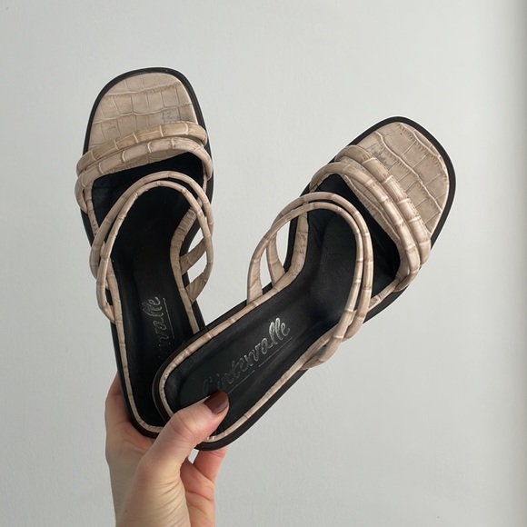 SOLD Leather Croc Sandals - Picture 1 of 7